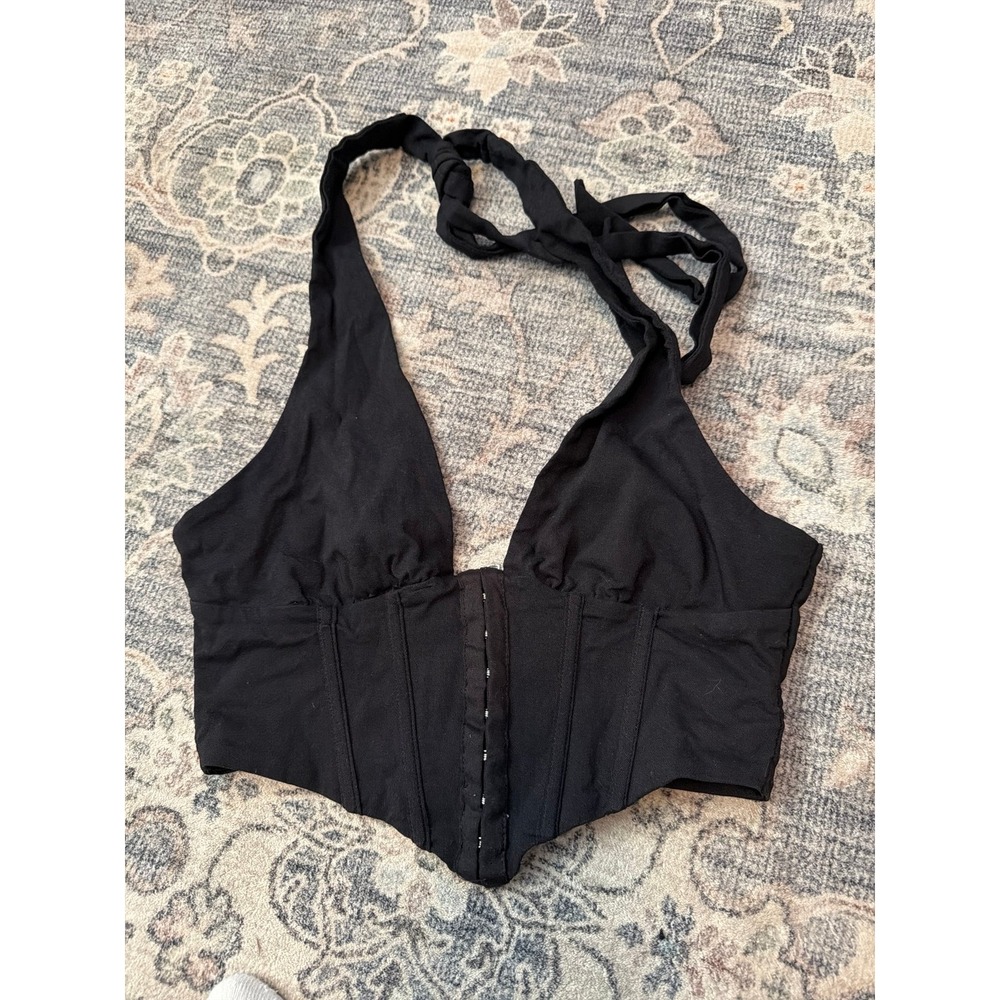 Princess Polly Dreaming Halter Black Corset Top